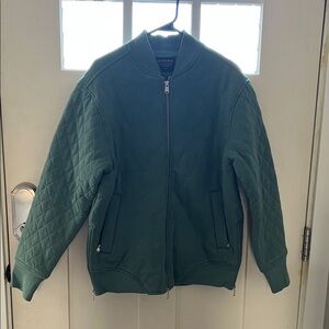 Athleta Green Quilted Bomber Jacket